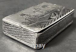 Antique Imperial Russian 84 Niello SIlver Cigarette Case