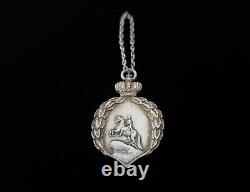 Antique Imperial Russian 84 Silver Chased Pendant Jetton St. George Military RU