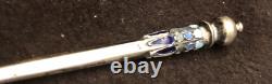 Antique Imperial Russian 84 Silver Cloisonne Enamel Teaspoon Stamped
