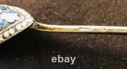 Antique Imperial Russian 84 Silver Cloisonne Enamel Teaspoon Stamped