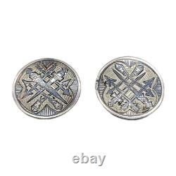 Antique Imperial Russian 84 Silver Cufflinks Royal Armorial Coat of Arms Royalty