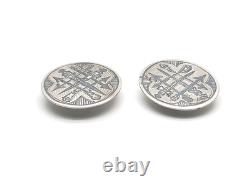 Antique Imperial Russian 84 Silver Cufflinks Royal Armorial Coat of Arms Royalty