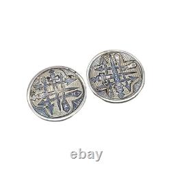 Antique Imperial Russian 84 Silver Cufflinks Royal Armorial Coat of Arms Royalty