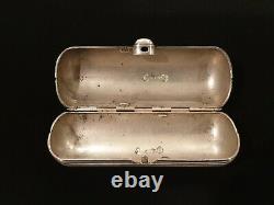 Antique Imperial Russian 84 Silver Cylindrical Cigarette Case Vesta Snuff Box RU