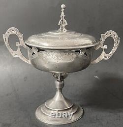 Antique Imperial Russian 84 Silver Footed & Lided Candy DIsh