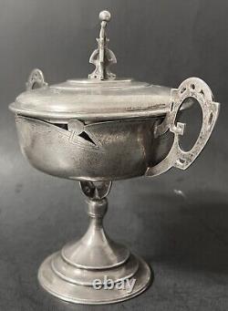 Antique Imperial Russian 84 Silver Footed & Lided Candy DIsh