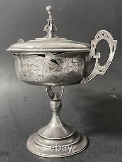 Antique Imperial Russian 84 Silver Footed & Lided Candy DIsh