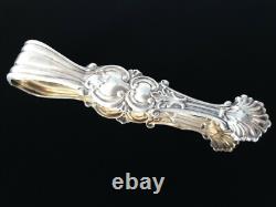 Antique Imperial Russian 84 Silver Gilt Rococo Repousse Sugar Tong Russia Empire