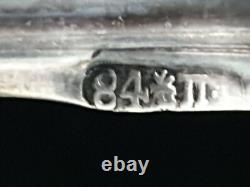 Antique Imperial Russian 84 Silver Gilt Rococo Repousse Sugar Tong Russia Empire