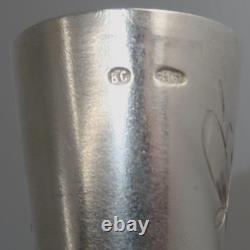 Antique Imperial Russian 84 Silver Ivan Lebedkin Engraved Leaves Kiddush Cup, 3