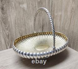Antique Imperial Russian 84 Silver Large Swing Basket Fruit/Bread Bowl 1896