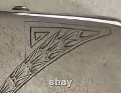 Antique Imperial Russian 84 Silver Pan Slavic Cigarette Case Red Cabochon 4.75