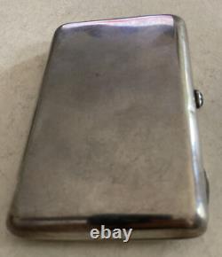 Antique Imperial Russian 84 Silver Pan Slavic Cigarette Case Red Cabochon 4.75