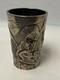 Antique Imperial Russian 84 Silver Repousse 3D Warrior Vodka Cup Beaker
