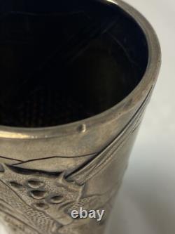 Antique Imperial Russian 84 Silver Repousse 3D Warrior Vodka Cup Beaker