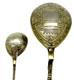 Antique Imperial Russian 84 Silver Serving Spoons c 1880 Engraved Gold Wash