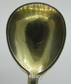 Antique Imperial Russian 84 Silver Serving Spoons c 1880 Engraved Gold Wash