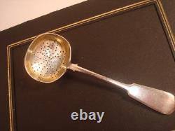 Antique Imperial Russian 84 Silver Tea Strainer Engraved Gold Wash, Marked