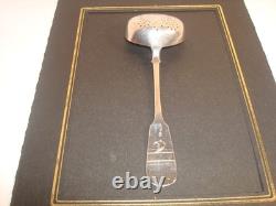 Antique Imperial Russian 84 Silver Tea Strainer Engraved Gold Wash, Marked