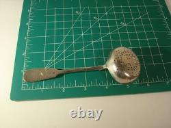 Antique Imperial Russian 84 Silver Tea Strainer Engraved Gold Wash, Marked