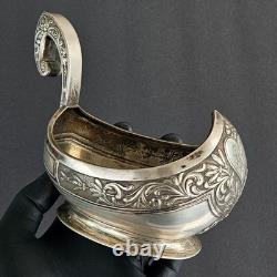 Antique Imperial Russian 84 Sterling Silver Kovsh by Grachev Brothers