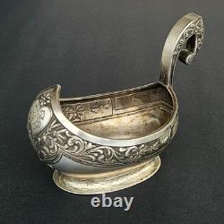 Antique Imperial Russian 84 Sterling Silver Kovsh by Grachev Brothers