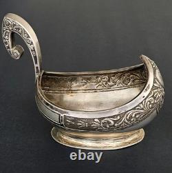 Antique Imperial Russian 84 Sterling Silver Kovsh by Grachev Brothers