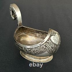 Antique Imperial Russian 84 Sterling Silver Kovsh by Grachev Brothers