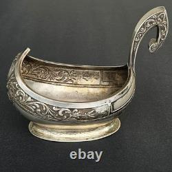 Antique Imperial Russian 84 Sterling Silver Kovsh by Grachev Brothers