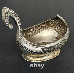 Antique Imperial Russian 84 Sterling Silver Kovsh by Grachev Brothers