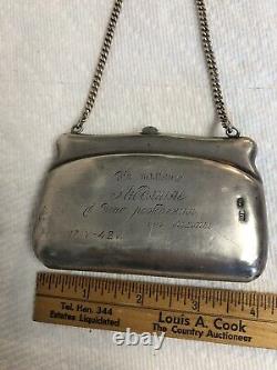 Antique Imperial Russian 84 Sterling Silver Purse with Engraved Winter Landscape
