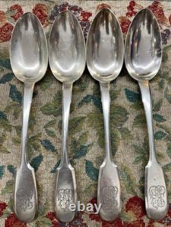 Antique Imperial Russian 84 solid silver x4 table spoons by Morozov
