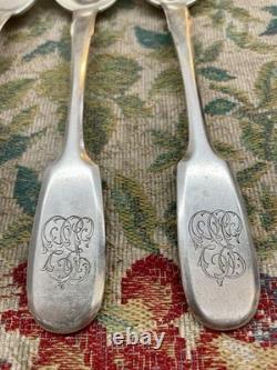 Antique Imperial Russian 84 solid silver x4 table spoons by Morozov