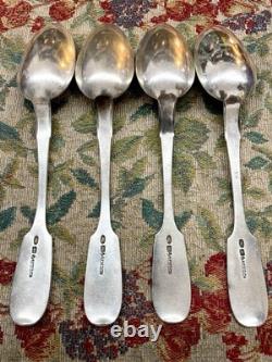 Antique Imperial Russian 84 solid silver x4 table spoons by Morozov