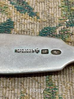 Antique Imperial Russian 84 solid silver x4 table spoons by Morozov