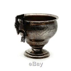Antique Imperial Russian 88 Silver 84 Kovsh Charka Tea Cup Holder Beaker Slavic
