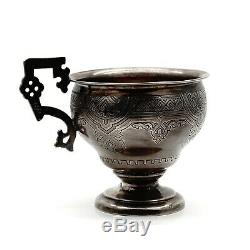 Antique Imperial Russian 88 Silver 84 Kovsh Charka Tea Cup Holder Beaker Slavic