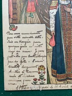 Antique Imperial Russian Bilibin Red Cross Postcard Posted to Baron Engelhartd