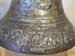 Antique Imperial Russian Brass Bell 1800s Inscribed Makers Mark Emblem