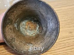 Antique Imperial Russian Brass Bell 1800s Inscribed Makers Mark Emblem