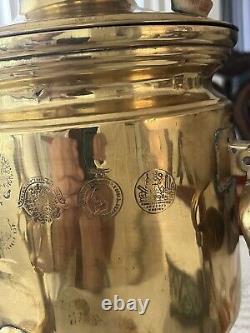 Antique Imperial Russian Brass Samovar 1870's. 16.5 Tall