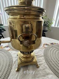 Antique Imperial Russian Brass Samovar 1870's. 16.5 Tall