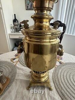 Antique Imperial Russian Brass Samovar 1870's. 16.5 Tall