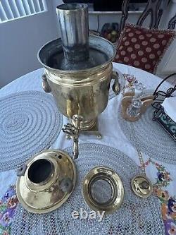 Antique Imperial Russian Brass Samovar 1870's. 16.5 Tall