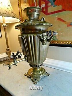 Antique Imperial Russian Brass Samovar Alexander Stepanovich Batachev Tula 1870