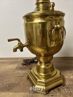 Antique Imperial Russian Brass Samovar Lamp