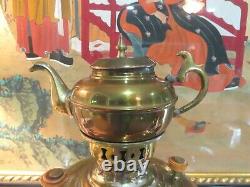 Antique Imperial Russian Brass Samovar withTeapot, 23 Tall