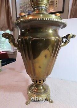 Antique Imperial Russian Brass Samovar withTeapot, 23 Tall