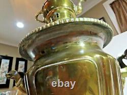 Antique Imperial Russian Brass Samovar withTeapot, 23 Tall