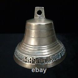 Antique Imperial Russian Brass Ship Bell Tsar Alexander Russia Cyrillic Cypher